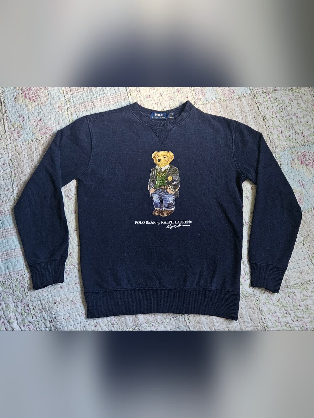 Polo by Ralph Lauren Unisex Navy Polo Bear Crewneck Sweatshirt